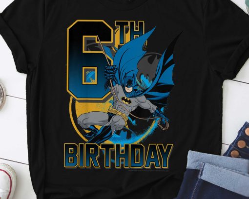 Dc Comics Batman Superhero Action Shot 6th Birthday Dc Comics Superhero Batman Unisex T-Shirt