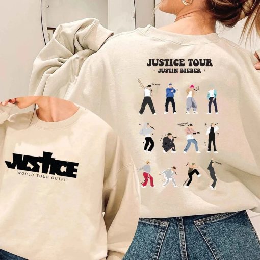 Digital Art Justin Bieber 2022 Justice World Tour Double Sided Unisex T-Shirt