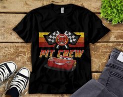 Disney Cars McQueen Pit Crew Red Graphic Unisex Tee Adult T-Shirt