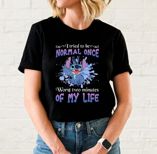 Disney Funny Stitch Normal Once Of My Life Unisex T-Shirt