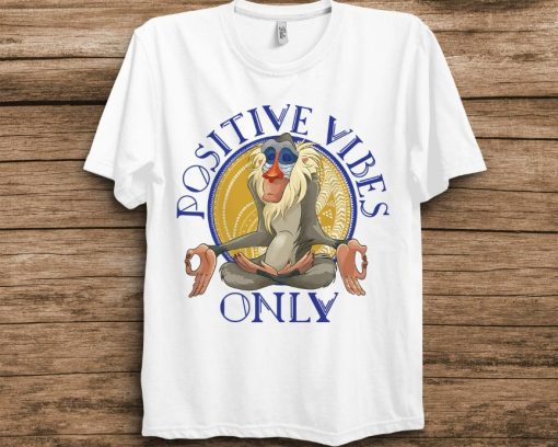 Disney Lion King Rafiki Meditating Positive Vibes Only T-Shirt