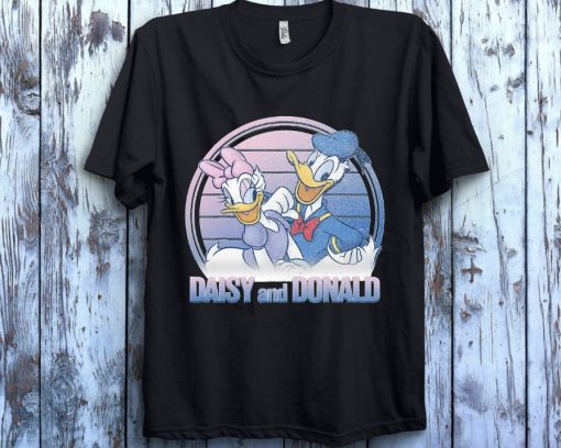 Disney Mickey And Friends Donald And Daisy Lined Portrai Unisex Gift T-Shirt