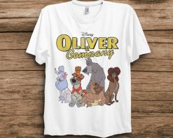 Disney Oliver And Company Group Shot Vintage Portrait T-Shirt