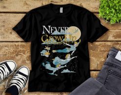 Disney Peter Pan Group Shot Never Grow Up Night Portrait Unisex Tee Adult T-Shirt