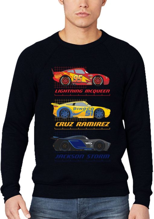 Disney Pixar Cars Top Three Racers Adults Unisex Black Sweatshirt