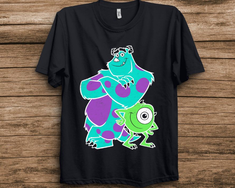Men's Monsters Inc Sulley Mike Buds T-Shirt - Black - Medium
