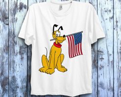 Disney Pluto Americana American Flag T-Shirt