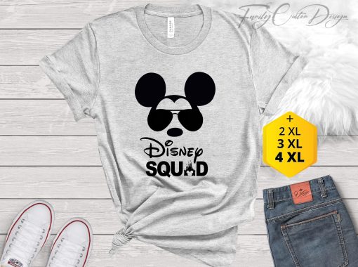 Disney Squad Mickey Black Glass Unisex T-Shirt