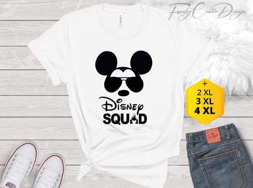 Disney Squad Mickey Black Glass Unisex T-Shirt