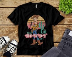 Disney Toy Story 4 Woody Hey Howdy Hey Retro Portrait Unisex Tee Adult T-Shirt