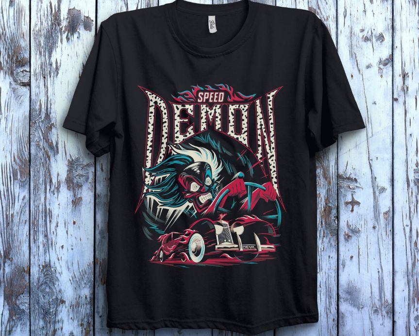 Disney Villains Cruella De Vil Speed Demon Unisex Gift T-Shirt