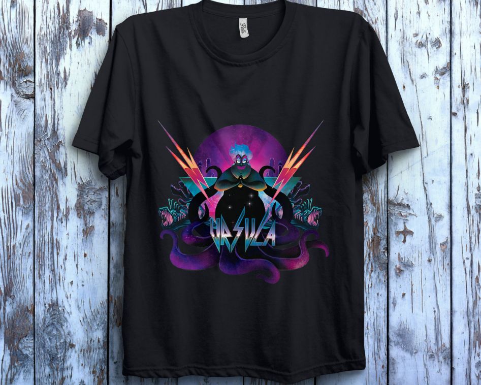 Disney Villains Ursula 90s Rock Band Neon  Unisex Gift T-Shirt