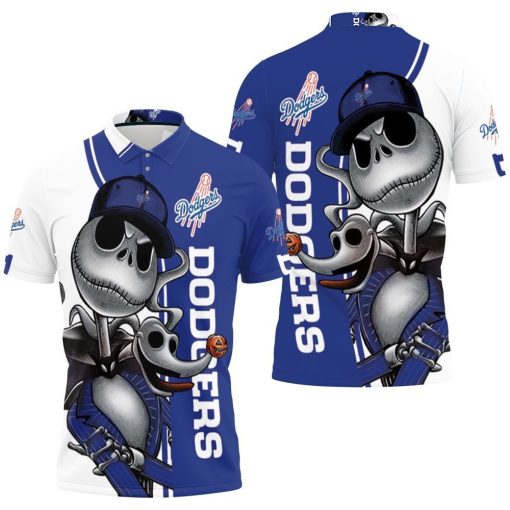 Dodgers Jack Skellington And Zero Polo Shirt All Over Print Shirt 3d T-shirt