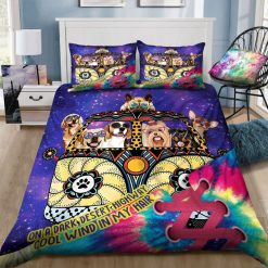 Dog Hippie Cool Wind In My Hair Cotton Bedding Sets