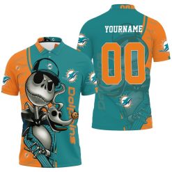 Dolphins Jack Skellington Halloween 3d Polo Shirt All Over Print Shirt 3d T-shirt