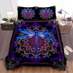 Dragonfly Mandala Purple Cotton Bedding Sets