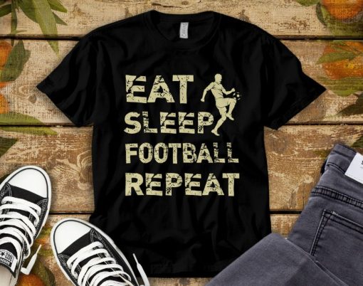 Eat Sleep Football Repeat Vintage T-Shirt