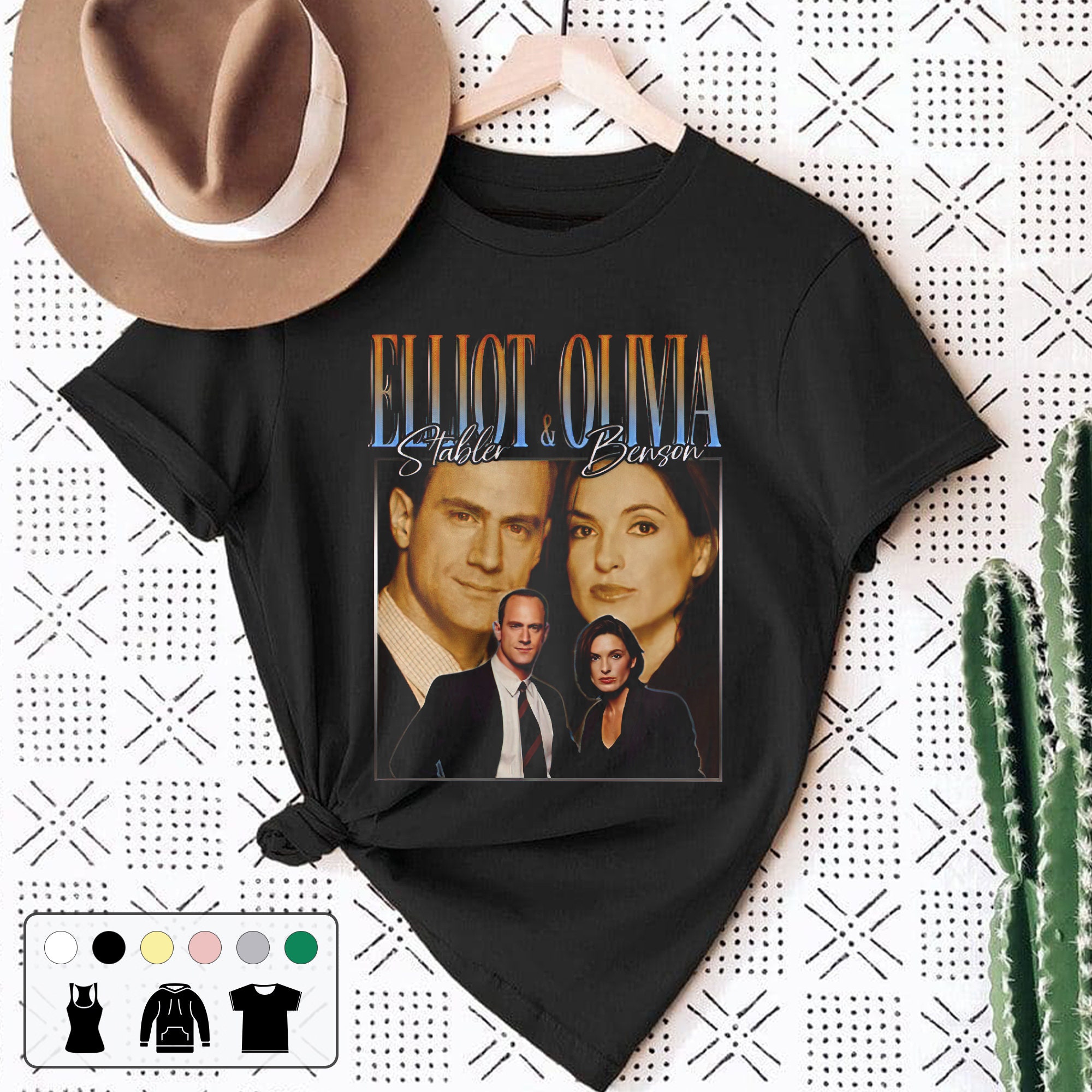 Elliot Stabler & Olivia Benson Vintage Art Unisex T-Shirt