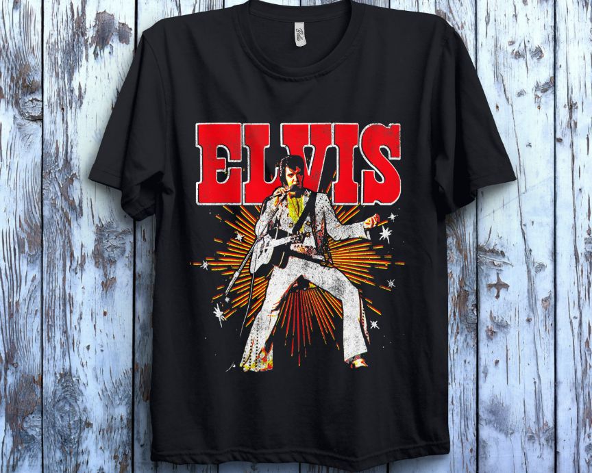 Elvis Presley Official Retro Rock Music Unisex Gift T-Shirt
