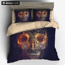 Ethereal Geometric Skull Brain Bedding Set