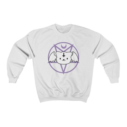 Evil Kitty Kawaii Cat Halloween Pastel Goth Demon Cat, Satanic Kitten Ritual Unisex Sweatshirt