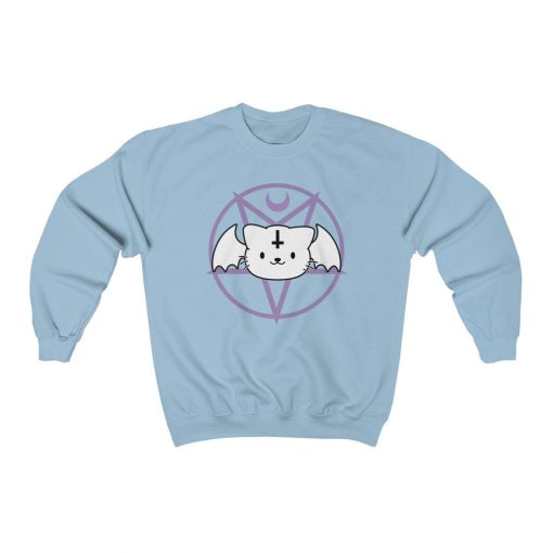 Evil Kitty Kawaii Cat Halloween Pastel Goth Demon Cat, Satanic Kitten Ritual Unisex Sweatshirt