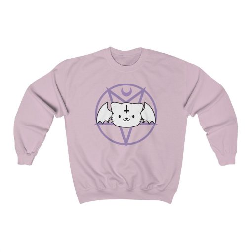 Evil Kitty Kawaii Cat Halloween Pastel Goth Demon Cat, Satanic Kitten Ritual Unisex Sweatshirt