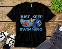 Finding Nemo Just Keep Swimming Funny Nemo And Dory Unisex Tee Adult T-Shirt