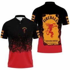 Fireball Cinnamon Whisky Logo For Wine Lover 3d Polo Shirt Model A31650 All Over Print Shirt 3d T-shirt