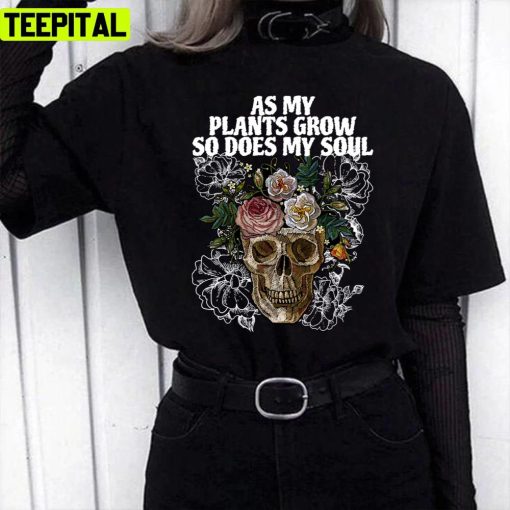 Floral Skull Enchanted Garden Rose Skull Plant Mama Unisex T-Shirt