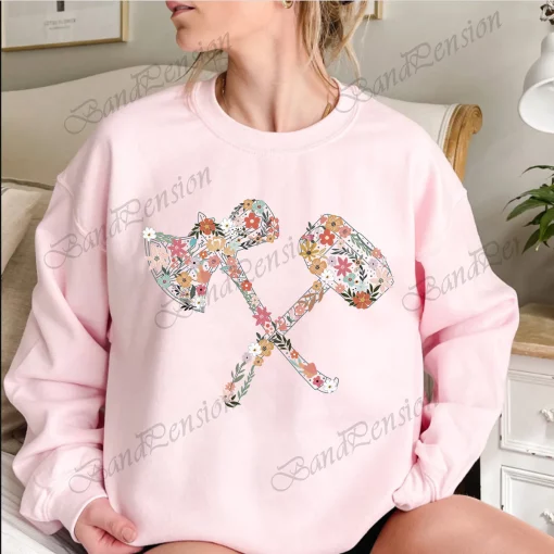 Floral Thor Hammer Thor Love And Thunder 2022 Movie Unisex Sweatshirt