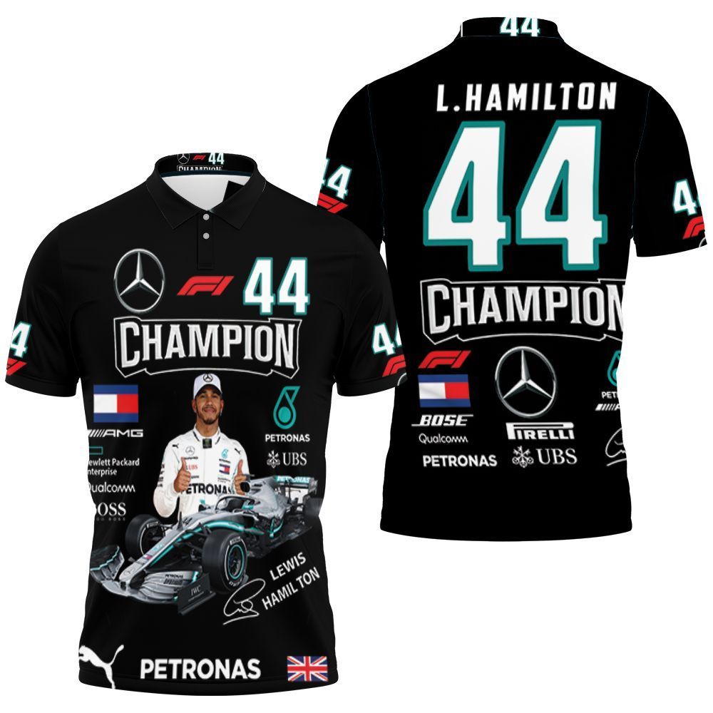 Formula 1 Lewis Hamilton Champion Mercedes 3d Polo Shirt Jersey All Over Print Shirt 3d T-shirt