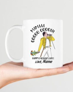 Freddie Mercury Mamaaa Oooo Oooh Happy Mother’s Day Love Gift Premium Sublime Ceramic Coffee Mug White