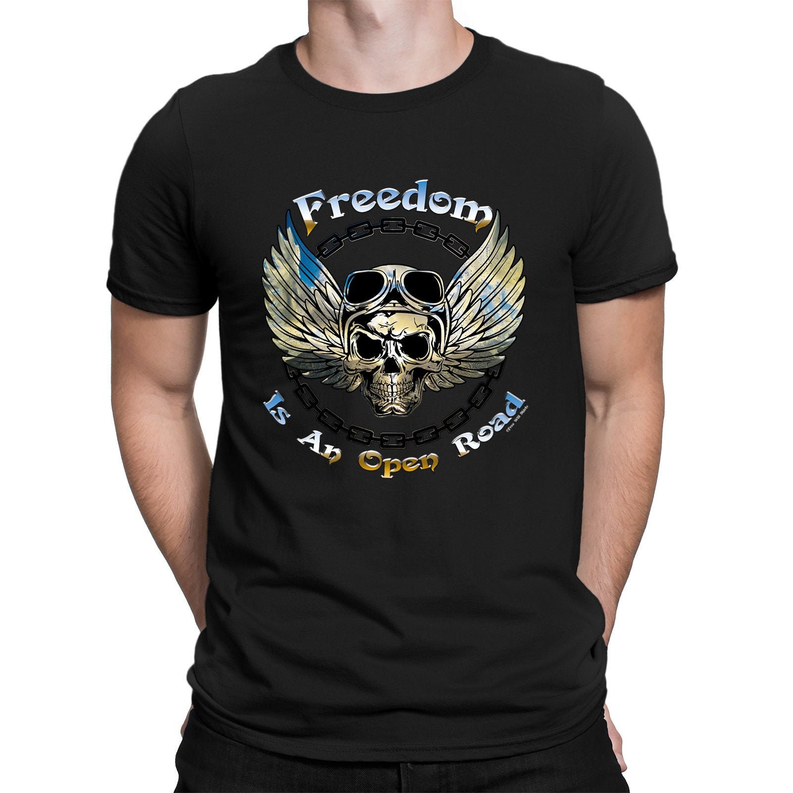 Freedom Is An Open Road Funny Motorcycle Biker Unisex T-Shirt