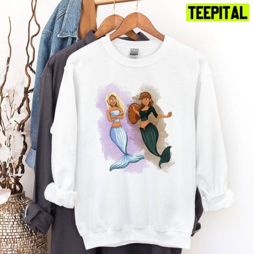 Frozen Sisters Anna And Elsa Mermaid Unisex T-Shirt