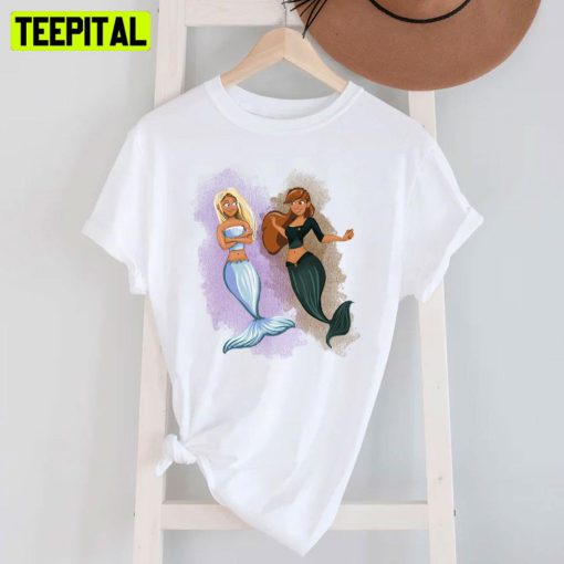 Frozen Sisters Anna And Elsa Mermaid Unisex T-Shirt