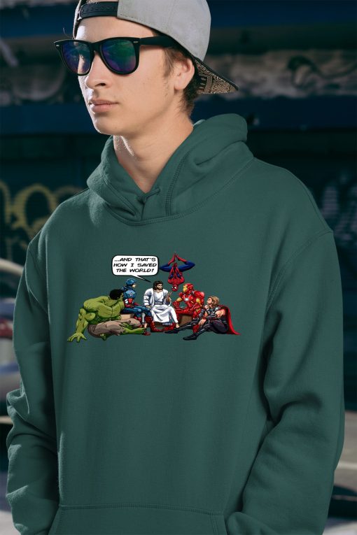 Funny Superheroes With Jesus Unisex Hoodie