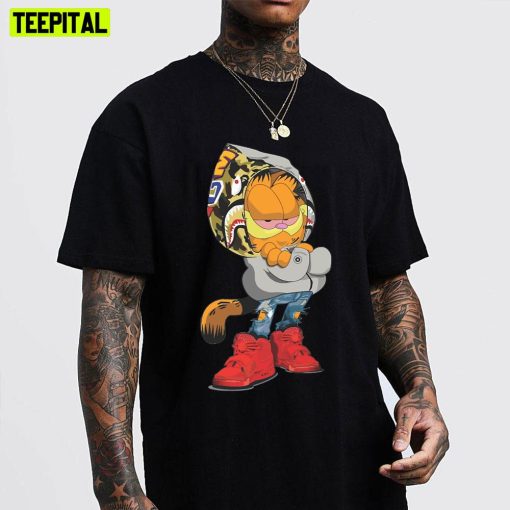 Garfield Wearing A Hoodie By A Bathing Ape Unisex T-Shirt