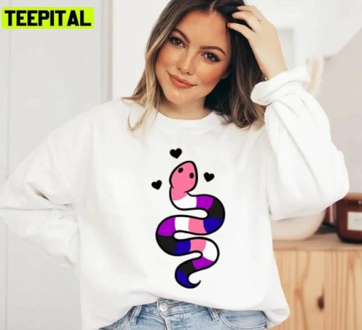 Genderfluid Pride Snake V2 Unisex Sweatshirt