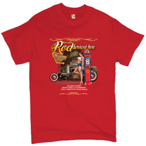 Get Your Rod Services Here Route 66 Hot Rod Pinup Unisex T-Shirt