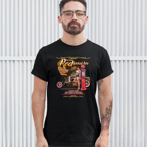 Get Your Rod Services Here Route 66 Hot Rod Pinup Unisex T-Shirt