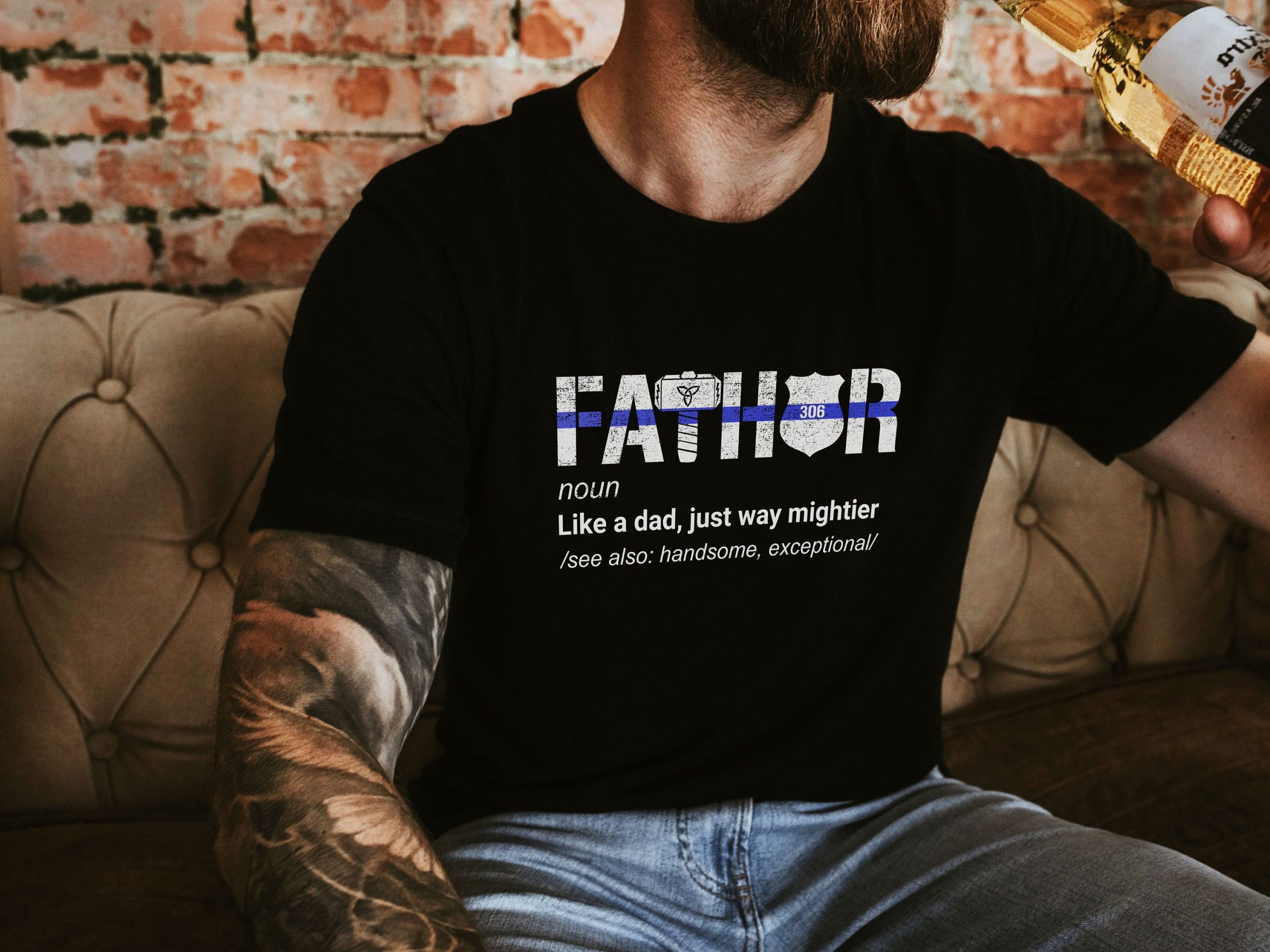 Grunge Art Fathor Like A Dad Just Way Mightier Father's Day Unisex T-Shirt