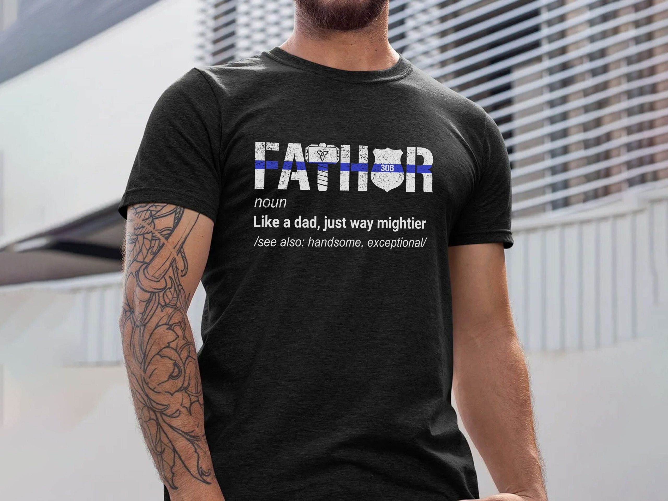 Grunge Art Fathor Like A Dad Just Way Mightier Father's Day Unisex T-Shirt