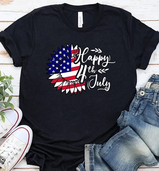 Happy 4th July Sunflower Freedom Usa Unisex T-Shirt