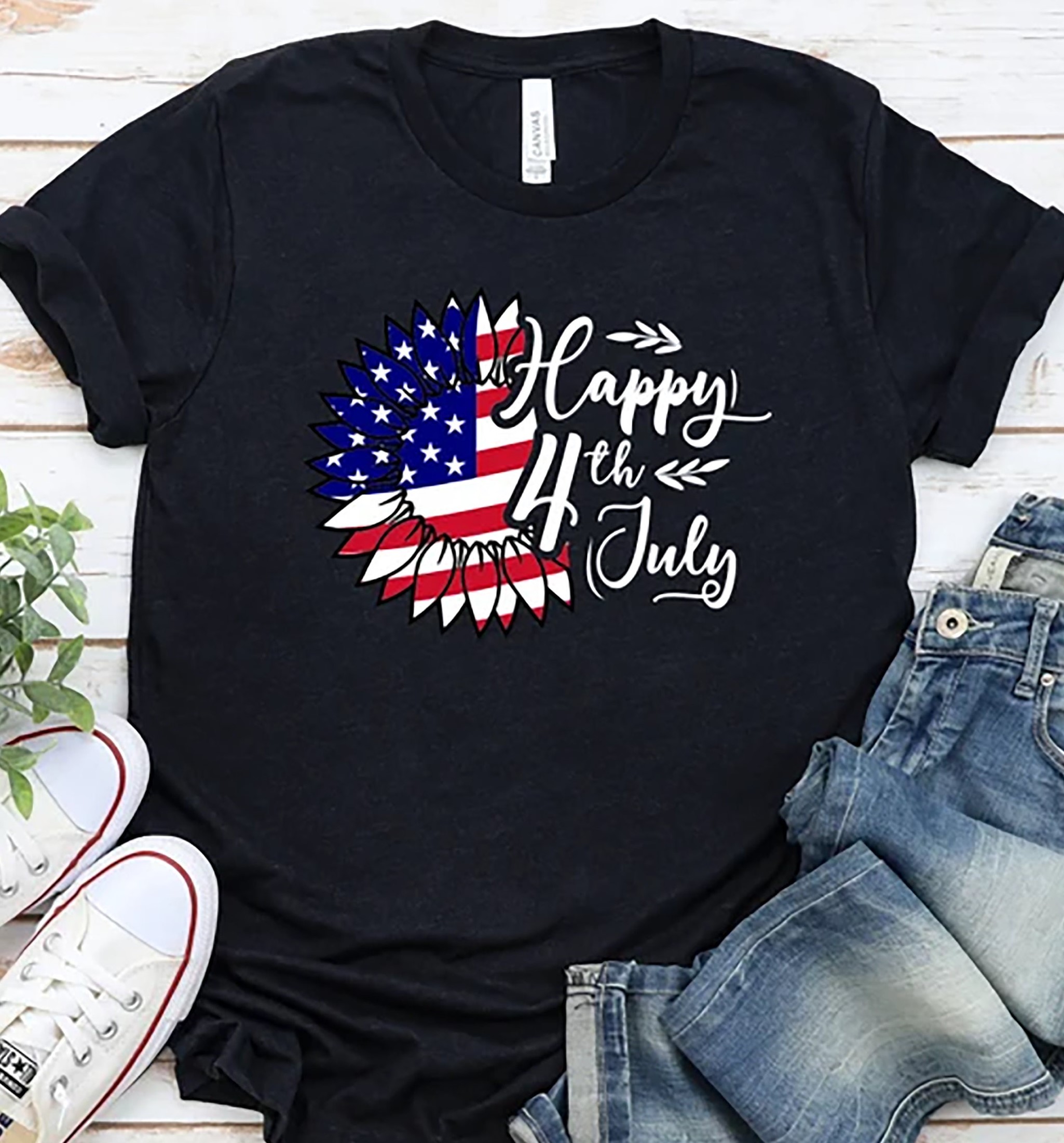 Happy 4th July Sunflower Freedom Usa Unisex T-Shirt