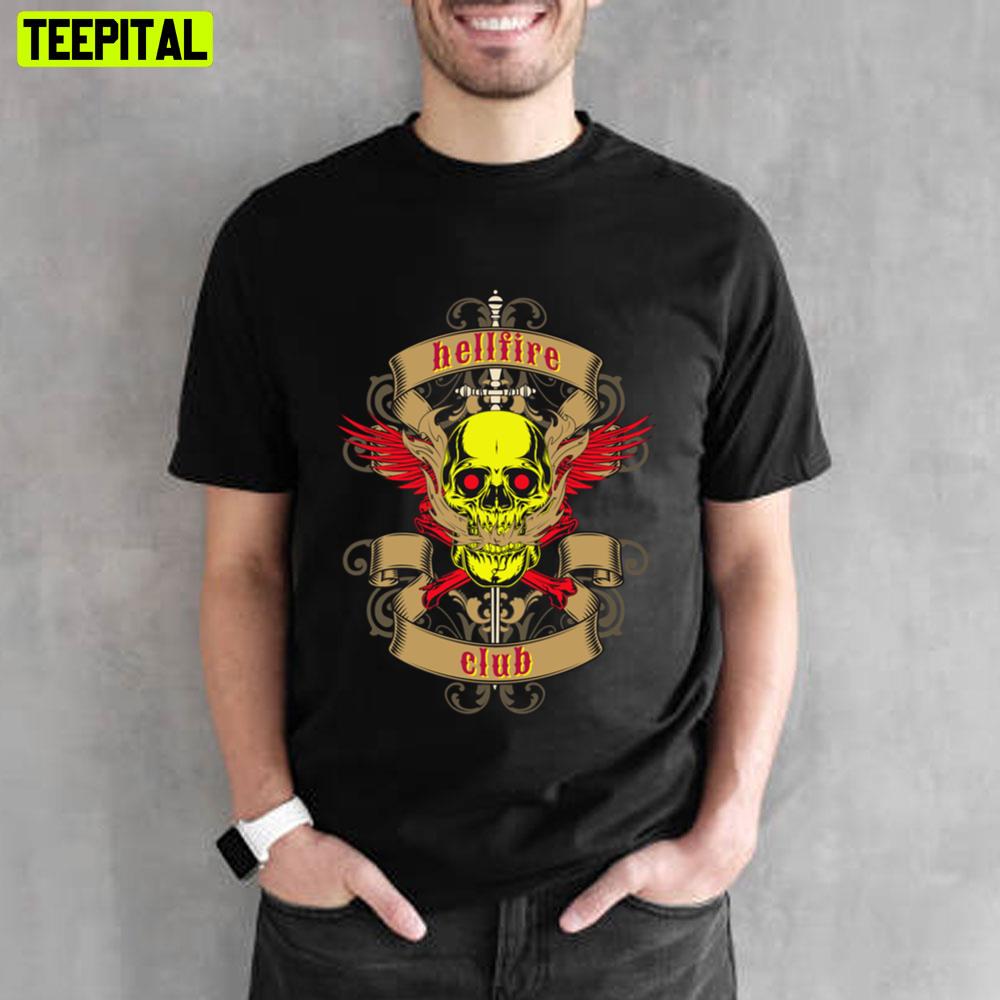 Hellfire Club Yellow Skull Stranger Things 4 Unisex T-Shirt