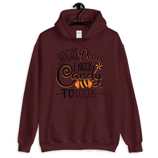 Hocus Pocus I Need Candy To Focus Cute Halloween Unisex Hoodie