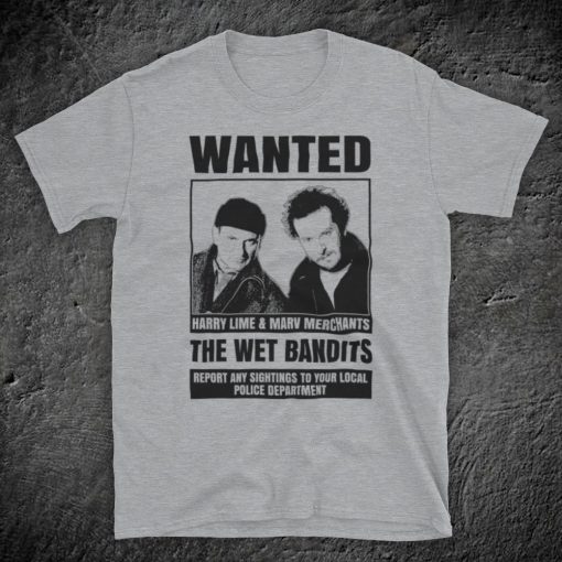 Home Alone Wet Bandits Wanted Poster Harry Marv Christmas Film Unisex T-Shirt