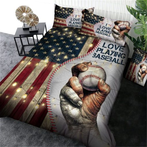 I Love Playing Baseball Cotton Bedding Sets