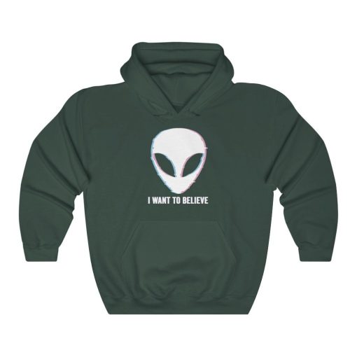 I Want To Believe Alien Head Trippy Ufo Unisex Hoodie